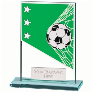 Mustang Football Jade Glass Award - Green Small - CR22290A