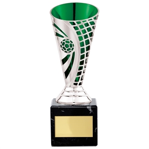 Defender Football Trophy Cup Silver & Green - TR20511C
