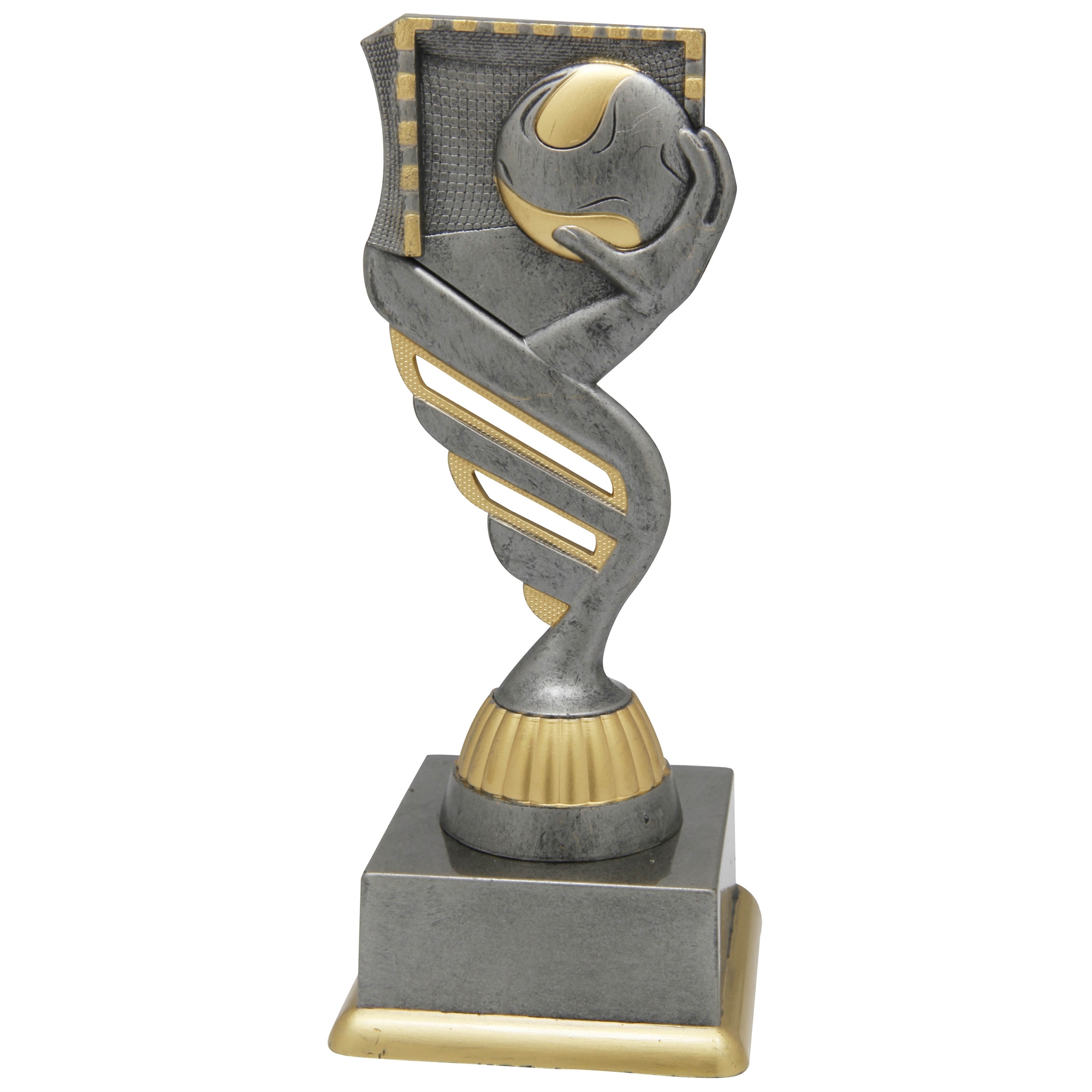 male handball  trophy red column with weighted base 