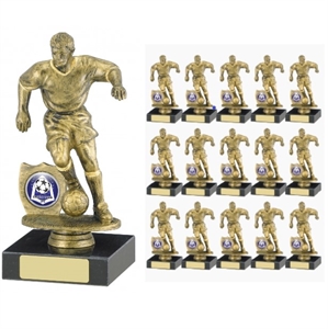 Male Footballer Gold Trophy Pack of 15 - F29B