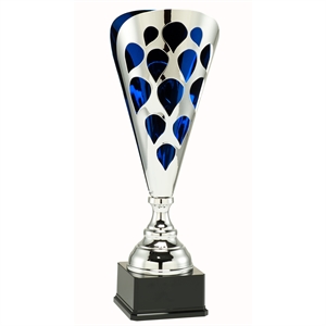 The Festoon Silver & Blue Large Trophy Cup - LT.049.64