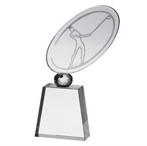 Clear Crystal Golfer Plaque Award - GLC031