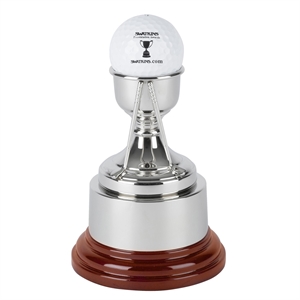Nickel Plated Country Club Golf Ball Holder with Round Base - SNW50
