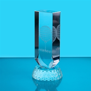 Optical Crystal Golf Award On Golf Ball Base - AF17051