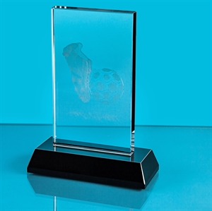 Football Boot & Ball Glass Plaque Award