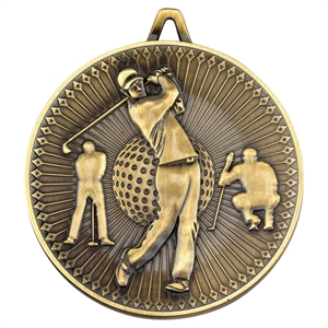 Gold Deluxe Golf Medal (size: 60mm) - DM02AG