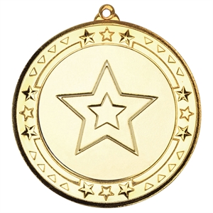 Gold Tri Star Medal (size: 70mm) - M29G