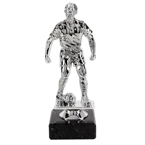Male Football Figure Trophy - Silver