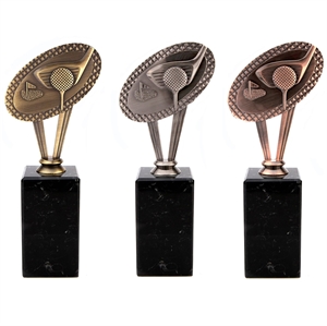 Juno Metal Golf Award - MVH107 Gold, Silver & Bronze 230mm
