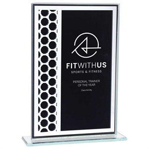 Titanium Mirror Glass Engraved Award Black - CR23079