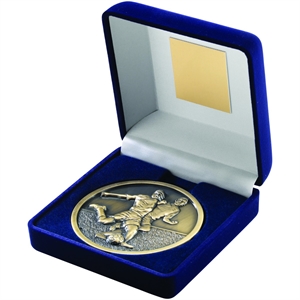 Gold Eclipse Football Medallion & Box (size: 70mm) - JR1-TY18A