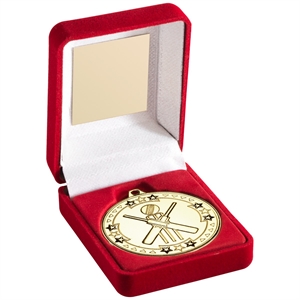 Tri Star Cricket Medal & Box - JR6-TY40A Gold
