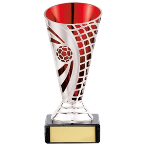 Defender Football Trophy Cup - Silver & Red - TR20512A