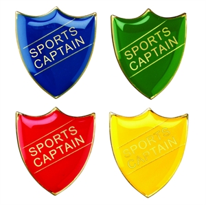 Sports Captain Metal School Shield Badge - BDG-SP