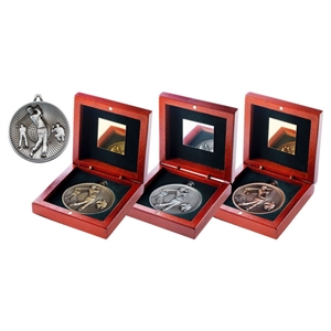 Deluxe Golf Medal & Rosewood Box - JR2-TY56
