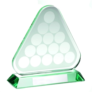 Triangle Glass Snooker/ Pool Award - KG147 Free engraved plate