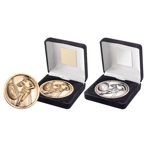Eclipse Rugby Medallion & Box - JR4-TY36 Gold & Silver