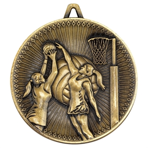 Deluxe Netball Medal (size: 60mm) DM08AG