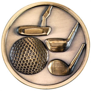 Gold Eclipse Golf Medallion (size: 70mm) - MP302AG