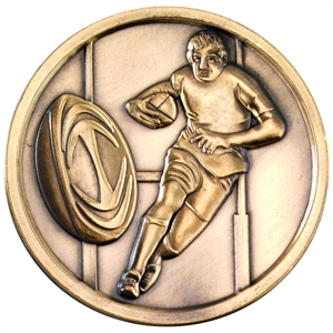 Gold Eclipse Rugby Medallion (size: 70mm) - MP305AG