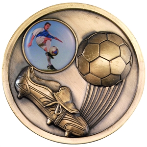 Gold Football & Boot Medallion (size: 70mm) - MP300AG