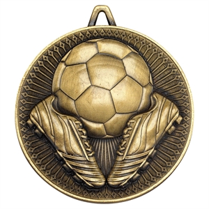 Gold Deluxe Football Medal (size: 60mm) - DM01AG