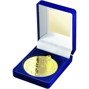 Tri Star Horse Gold Medal & Blue Box - JR20-TY154A