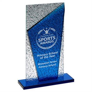 Belmont Blue Splash Glass Award - XG02