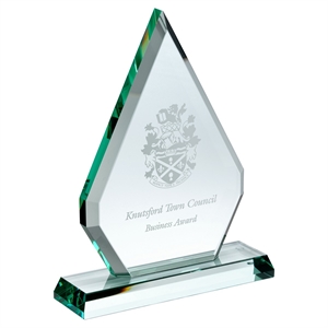 Beaumont Diamond Point Jade Glass Award - JP03