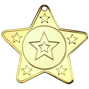 Gold Celebrate Star Medal (size: 50mm) - M10G