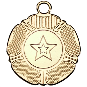 Gold English Tudor Rose Medal (size: 50mm) - M519G
