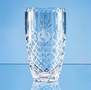Lead Crystal Panelled Barrel Vase LOS5/ LOS6