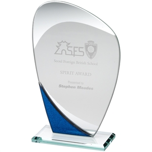 Tanaro Jade Glass Award Blue - RB2