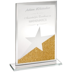 Gold Glitter Star Jade Glass Award - SG4
