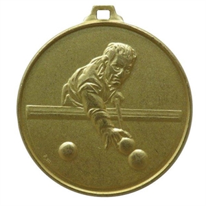 Gold Plano Economy Snooker/ Pool Medal  (size: 52mm) - 147E
