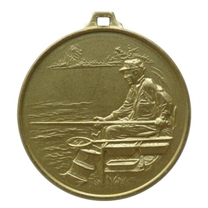 Gold Plano Economy Fishing Medal (size: 52mm) - 274E
