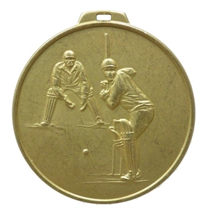 Gold Plano Economy Cricket Medal (size: 70mm) - 403EL