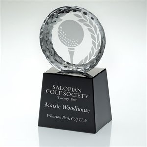 Engraved Cypress Glass Golf Award - CBG16