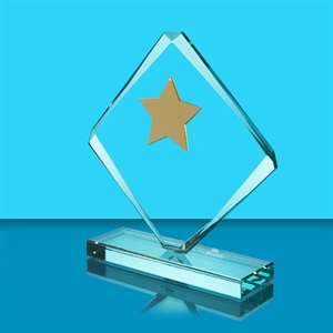 Eleni Diamond Optical Crystal Award with Star - AF6022/S gold star