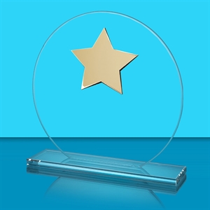 Gerrard Circular Glass Award with Star - AFG08/S gold star