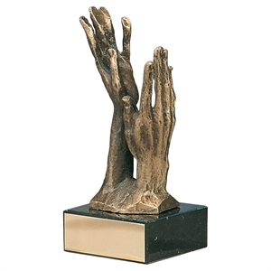 	Beseeching Hands Handmade Metal Trophy - 578