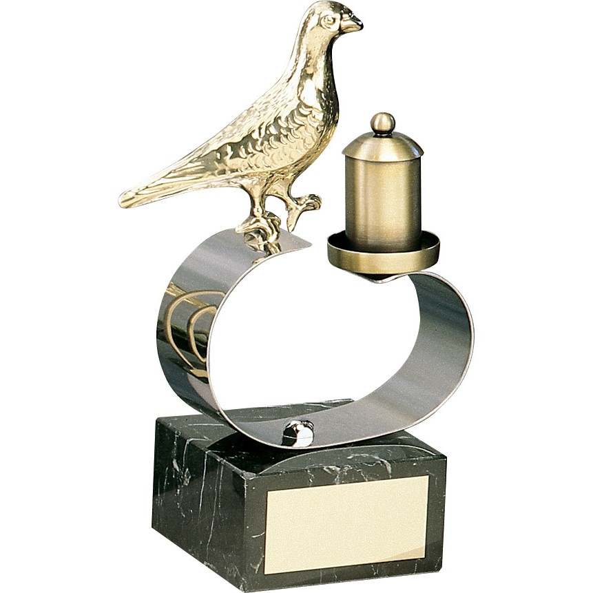 Bird and Feeder Handmade Metal Trophy - 260