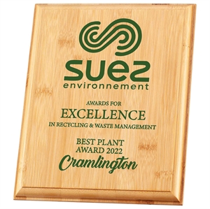 Bamboo Gaia Plaque - BB22139 with Green eco-friendly ink