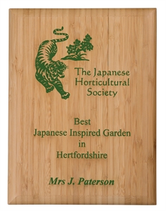 Laser Engravable Solid Bamboo Plaque - WP10 with Green eco-friendly colour infill