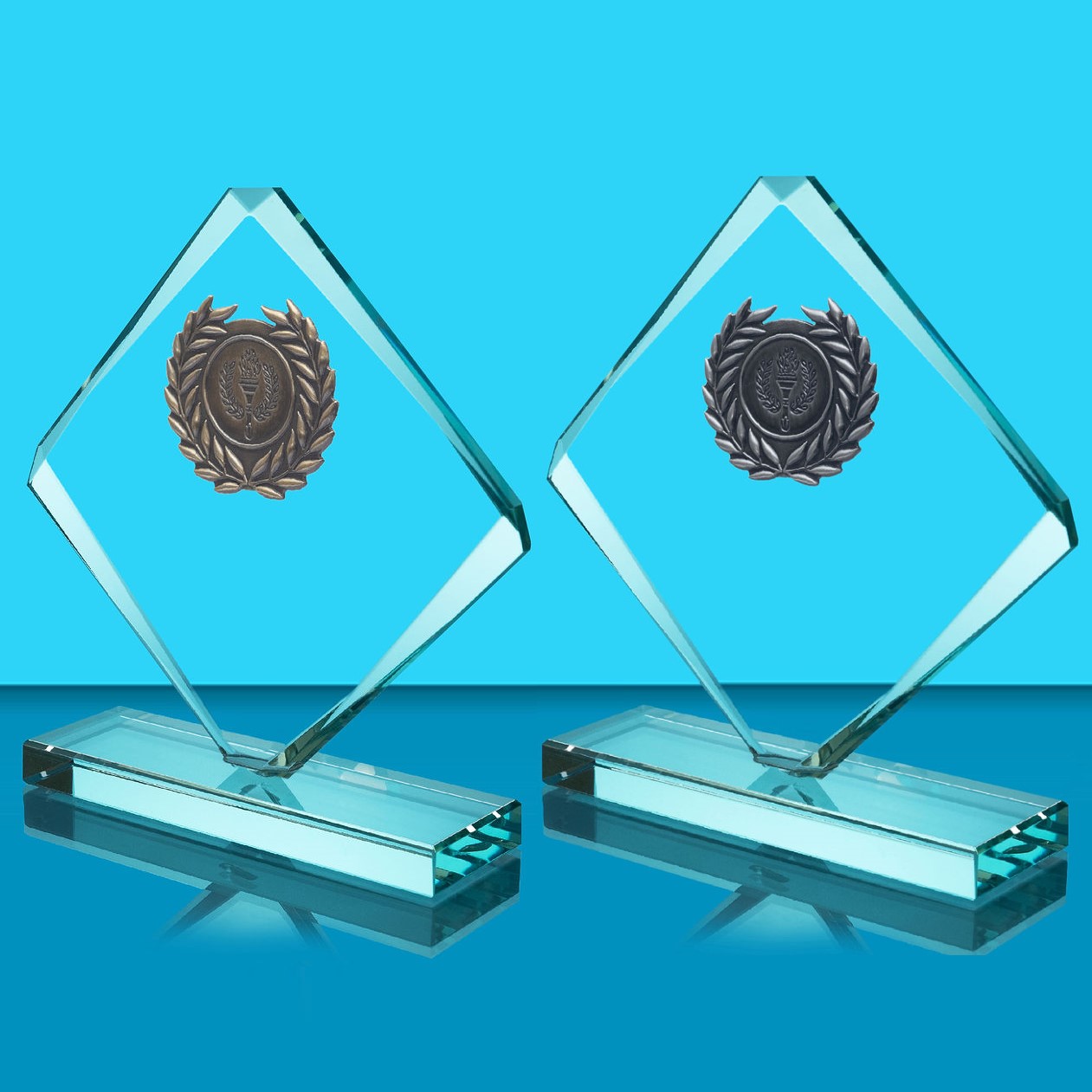 Eleni Diamond Optical Crystal Award with Wreath - AF6022/T