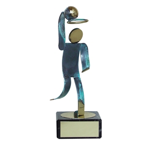 Basketball Blue Figure Handmade Metal Trophy - 600 BA
