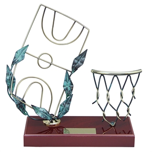 Basketball Field Handmade Metal Trophy - 500