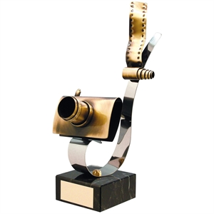 Bronze Camera and Film Handmade Metal Trophy - 334