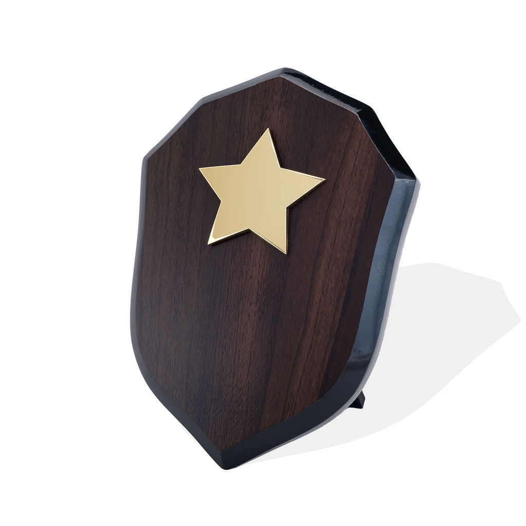 Britannia Walnut Shield with Star - AFWS3150G Gold