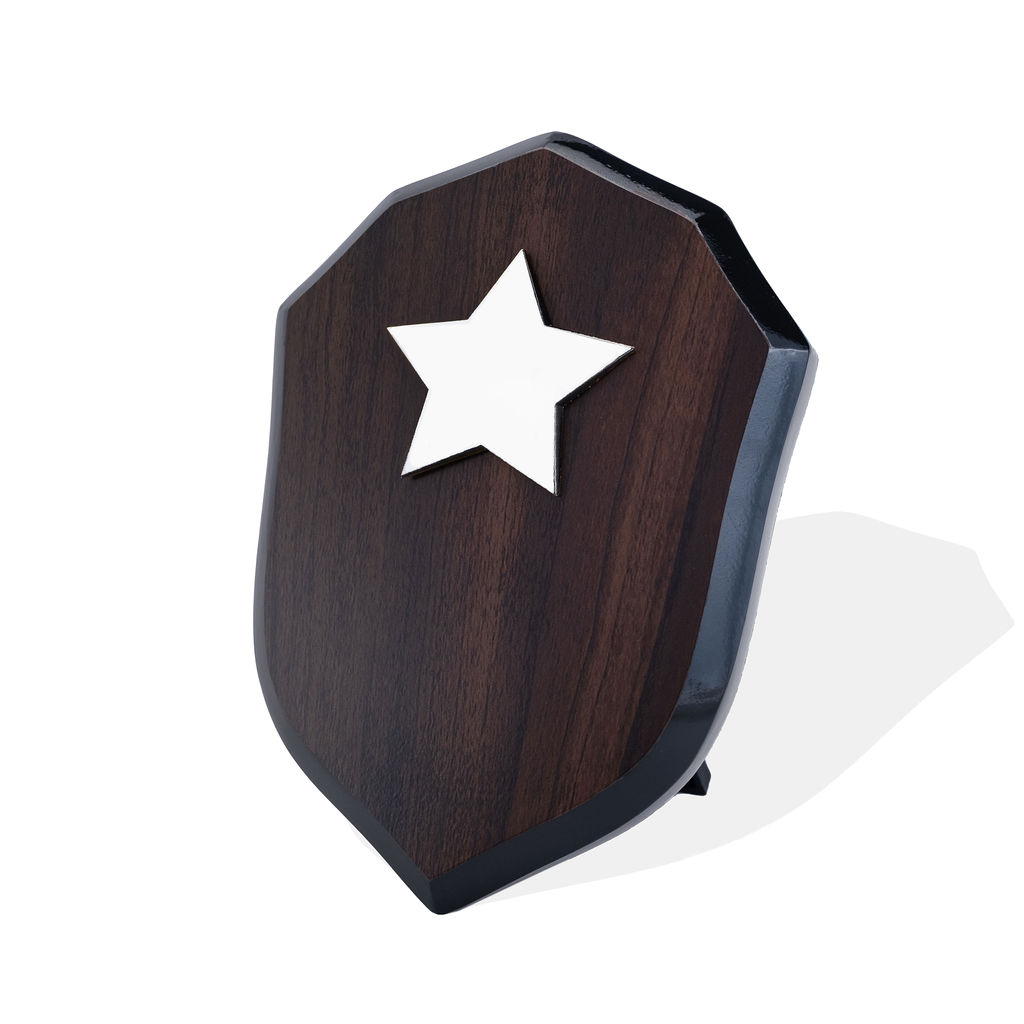 Britannia Walnut Shield with Star - AFWS3125S Silver